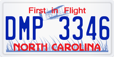 NC license plate DMP3346