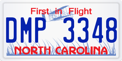 NC license plate DMP3348