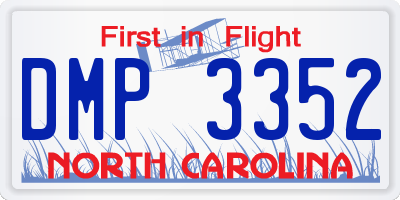 NC license plate DMP3352