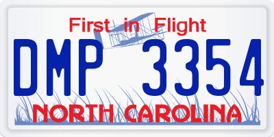 NC license plate DMP3354