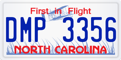 NC license plate DMP3356