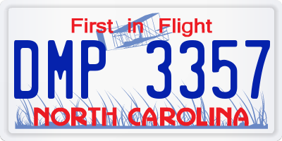 NC license plate DMP3357