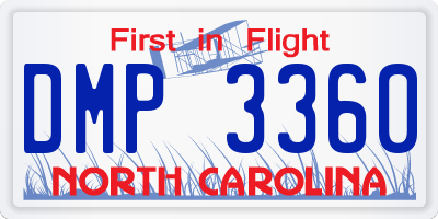 NC license plate DMP3360