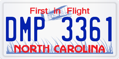 NC license plate DMP3361