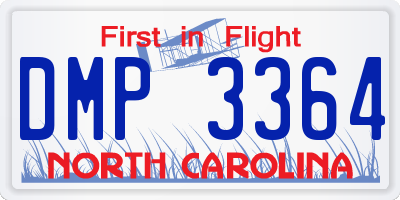 NC license plate DMP3364