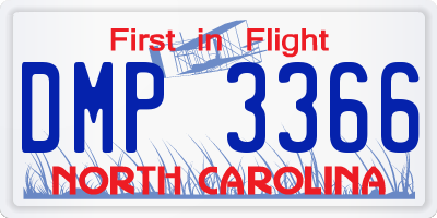 NC license plate DMP3366