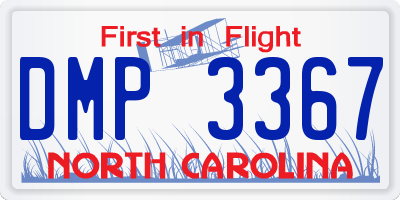 NC license plate DMP3367