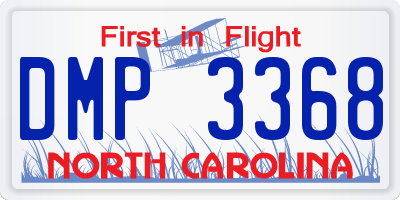NC license plate DMP3368