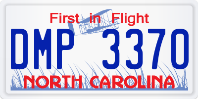 NC license plate DMP3370
