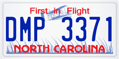 NC license plate DMP3371