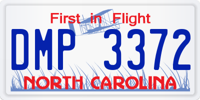 NC license plate DMP3372