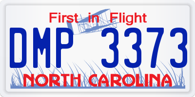 NC license plate DMP3373