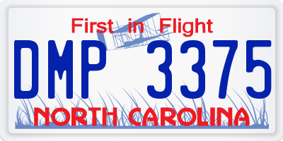 NC license plate DMP3375