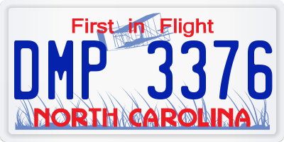 NC license plate DMP3376