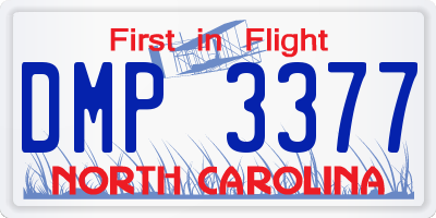 NC license plate DMP3377