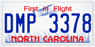 NC license plate DMP3378