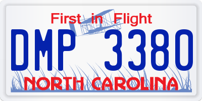 NC license plate DMP3380