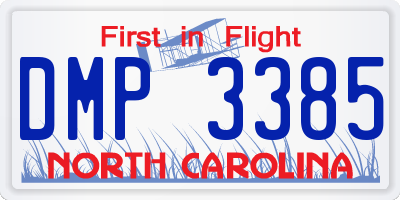 NC license plate DMP3385