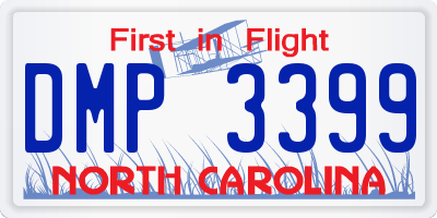 NC license plate DMP3399