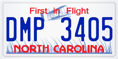 NC license plate DMP3405