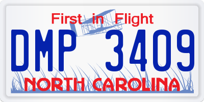 NC license plate DMP3409
