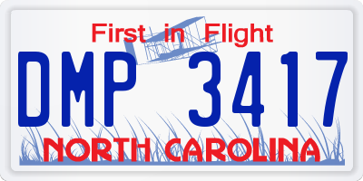 NC license plate DMP3417