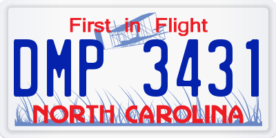 NC license plate DMP3431