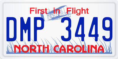 NC license plate DMP3449