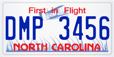 NC license plate DMP3456