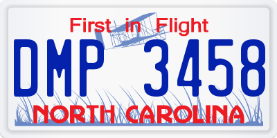 NC license plate DMP3458
