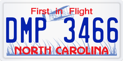NC license plate DMP3466