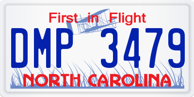 NC license plate DMP3479
