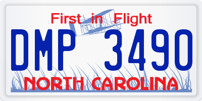 NC license plate DMP3490