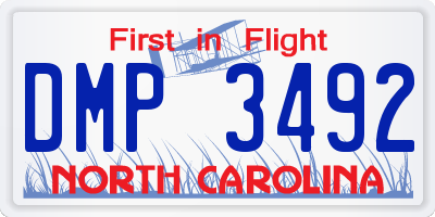 NC license plate DMP3492