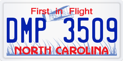 NC license plate DMP3509
