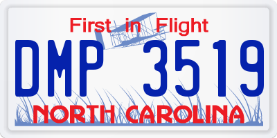 NC license plate DMP3519