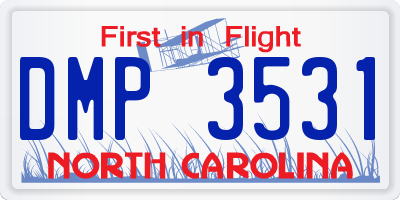 NC license plate DMP3531