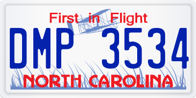 NC license plate DMP3534