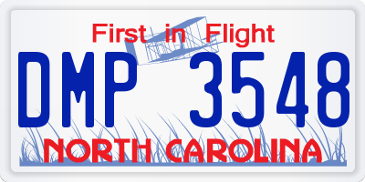 NC license plate DMP3548