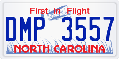 NC license plate DMP3557