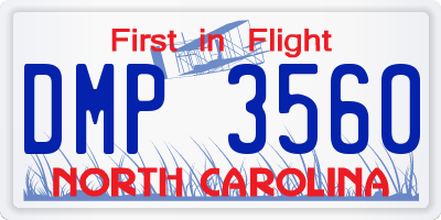 NC license plate DMP3560
