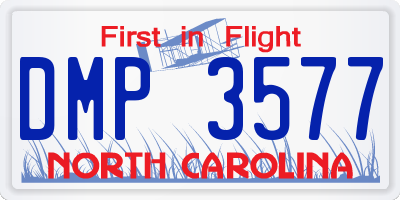 NC license plate DMP3577