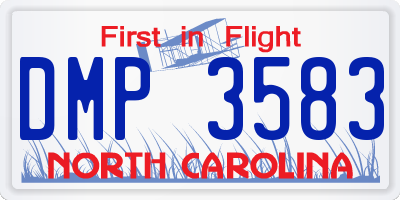 NC license plate DMP3583