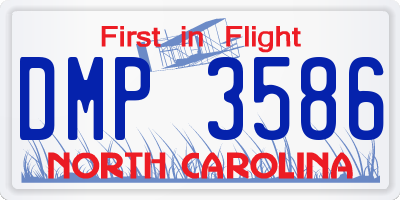 NC license plate DMP3586