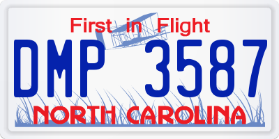 NC license plate DMP3587