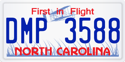 NC license plate DMP3588