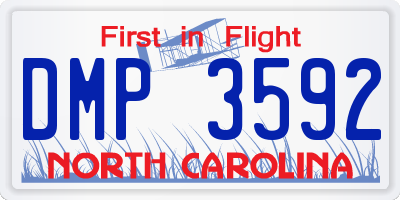 NC license plate DMP3592