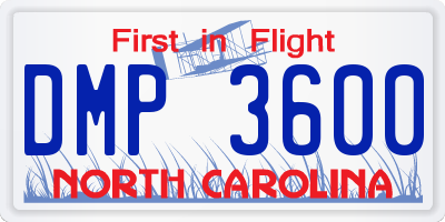 NC license plate DMP3600