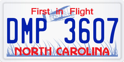 NC license plate DMP3607