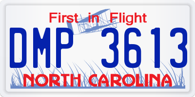NC license plate DMP3613